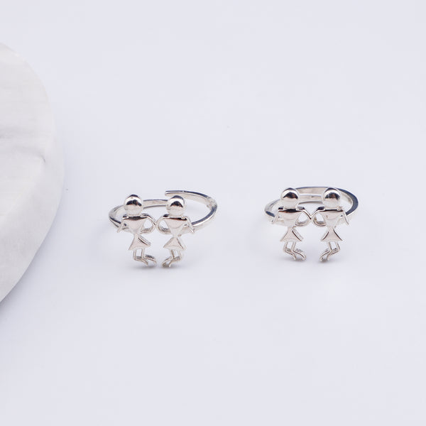 Silver Warli Art Motif Toe Ring