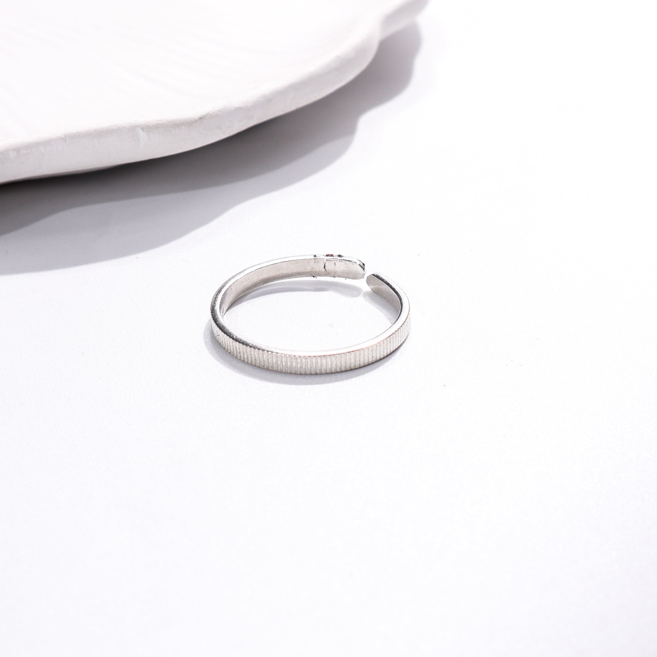 Silver textured ring