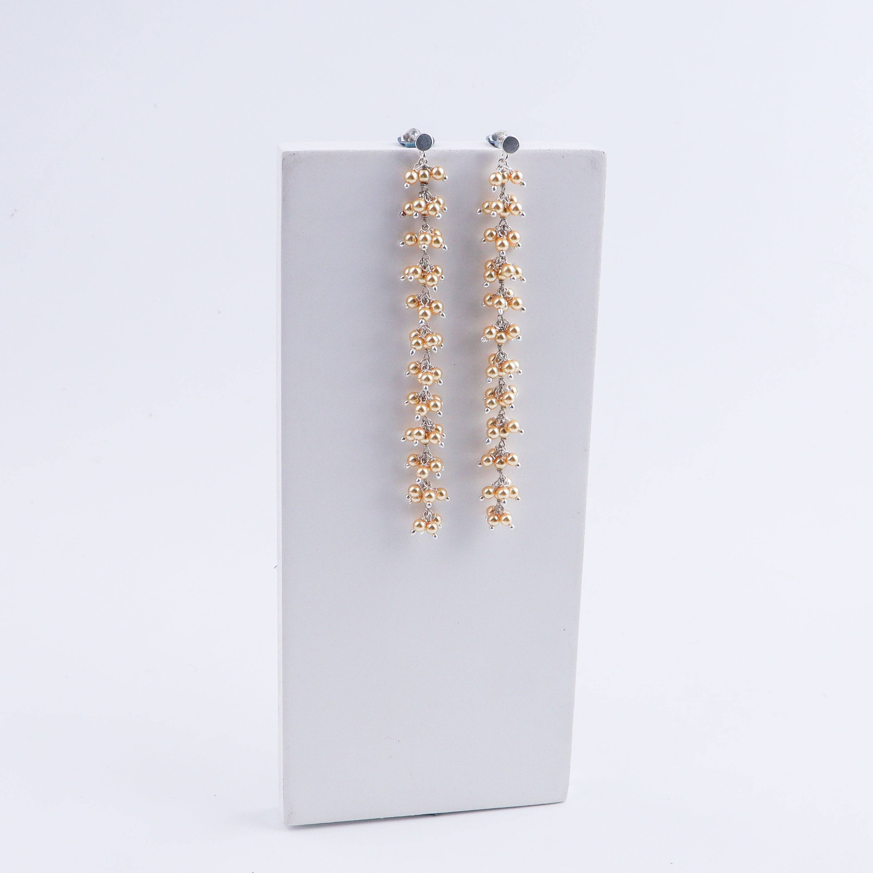 Silver Golden Pearl Danglar Earring