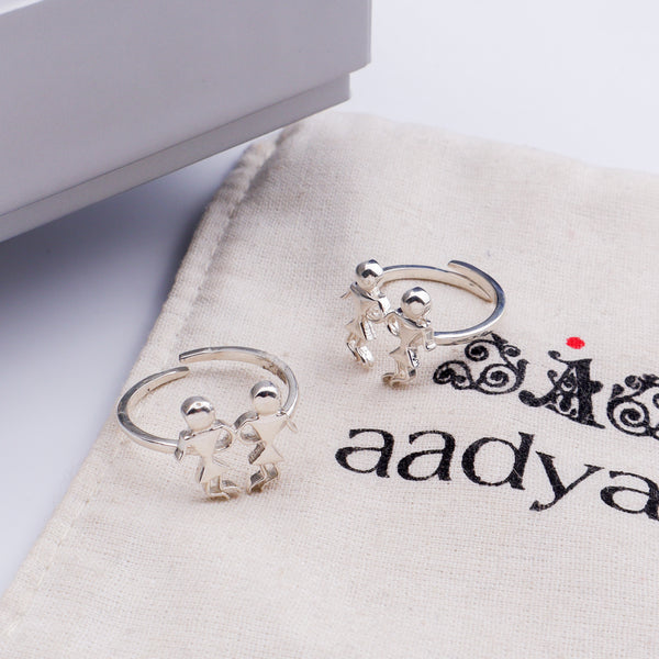 Silver Warli Art Motif Toe Ring