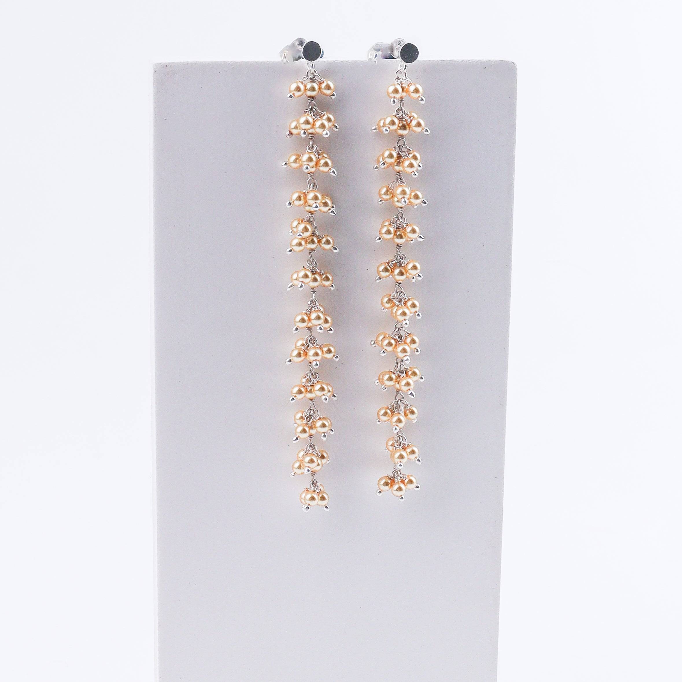 Silver Golden Pearl Danglar Earring