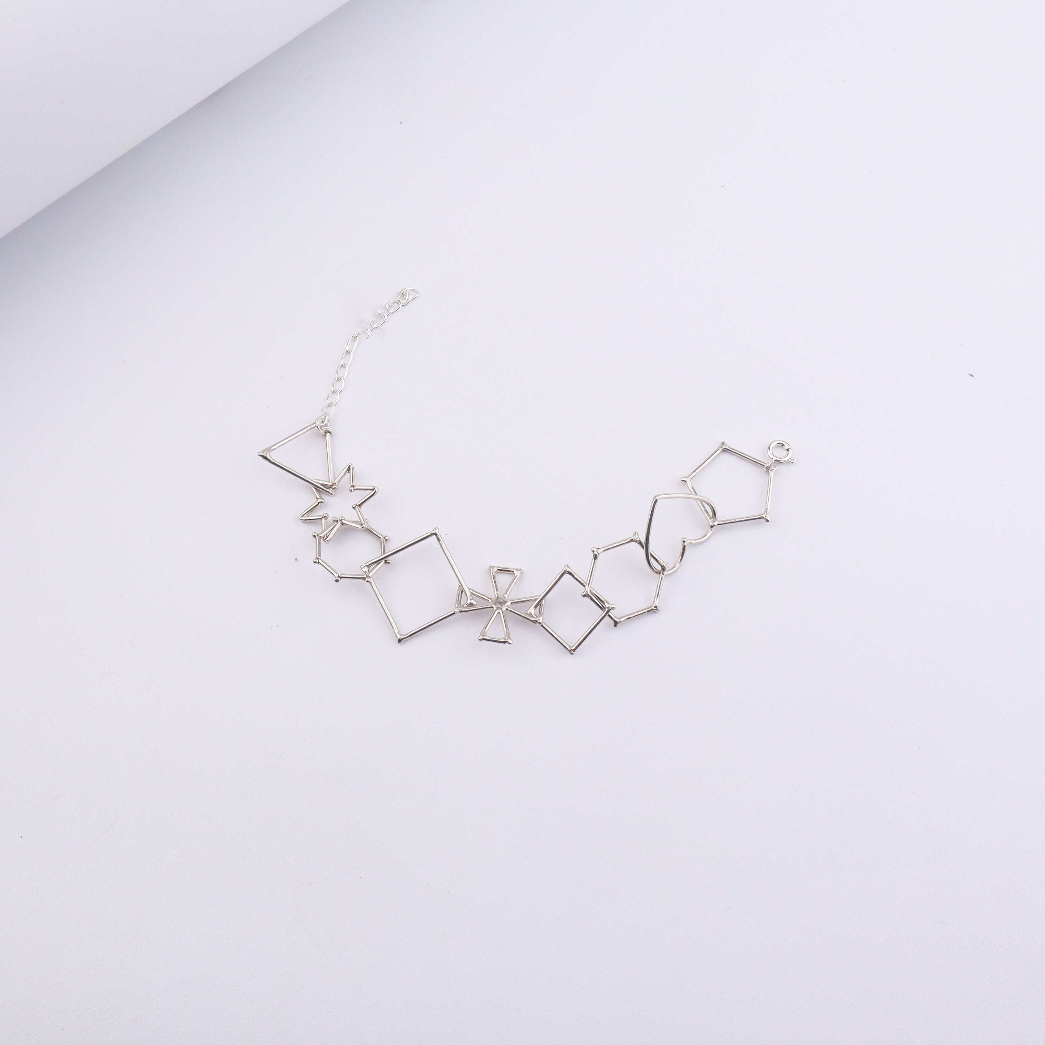 Multi-Shape Silver Bracelet