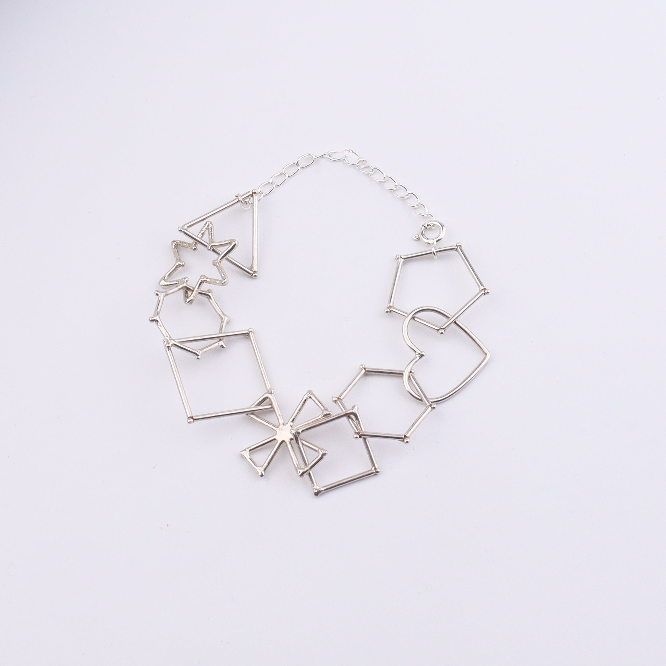 Multi-Shape Silver Bracelet