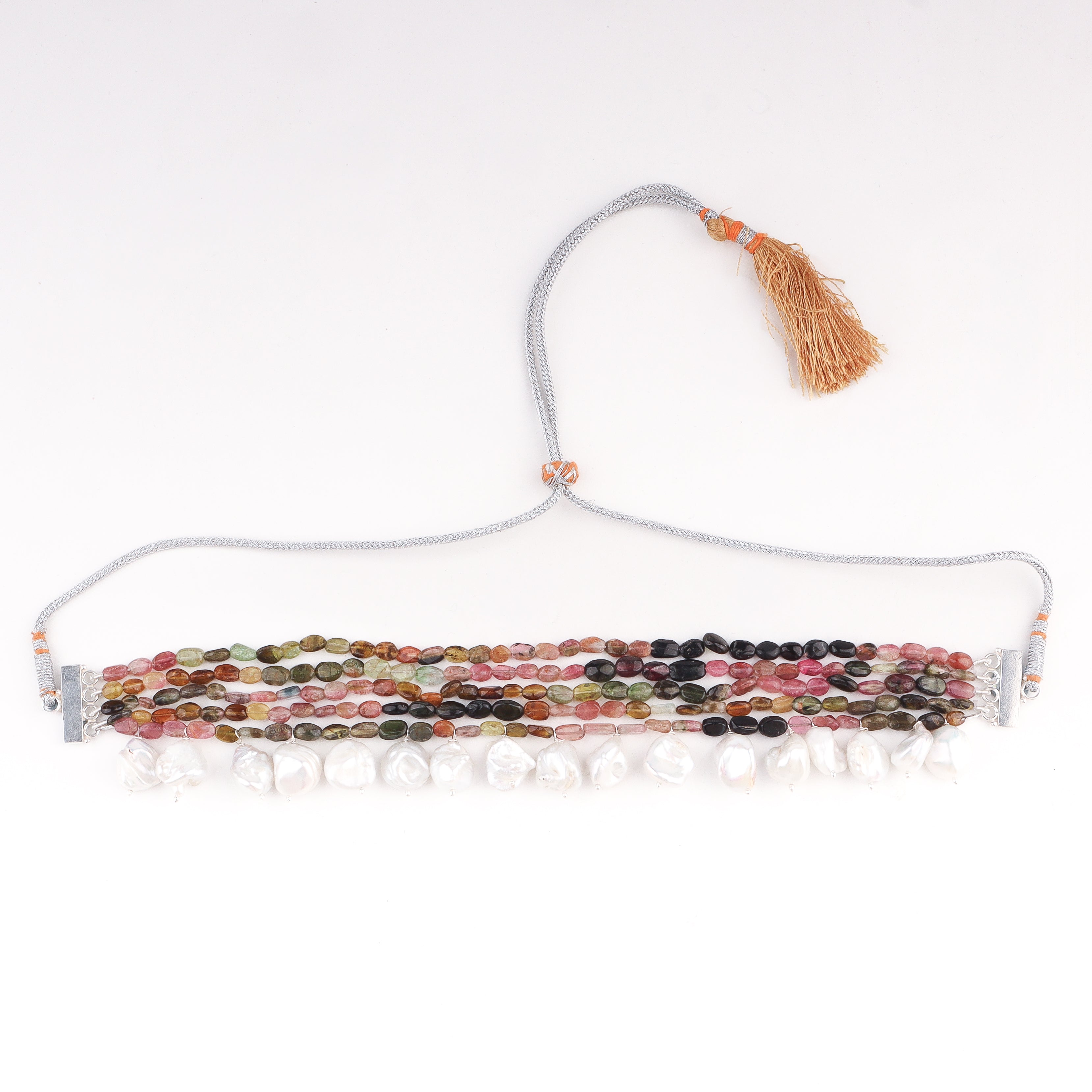 Luxe Choker - Tourmaline and Boroque Pearls