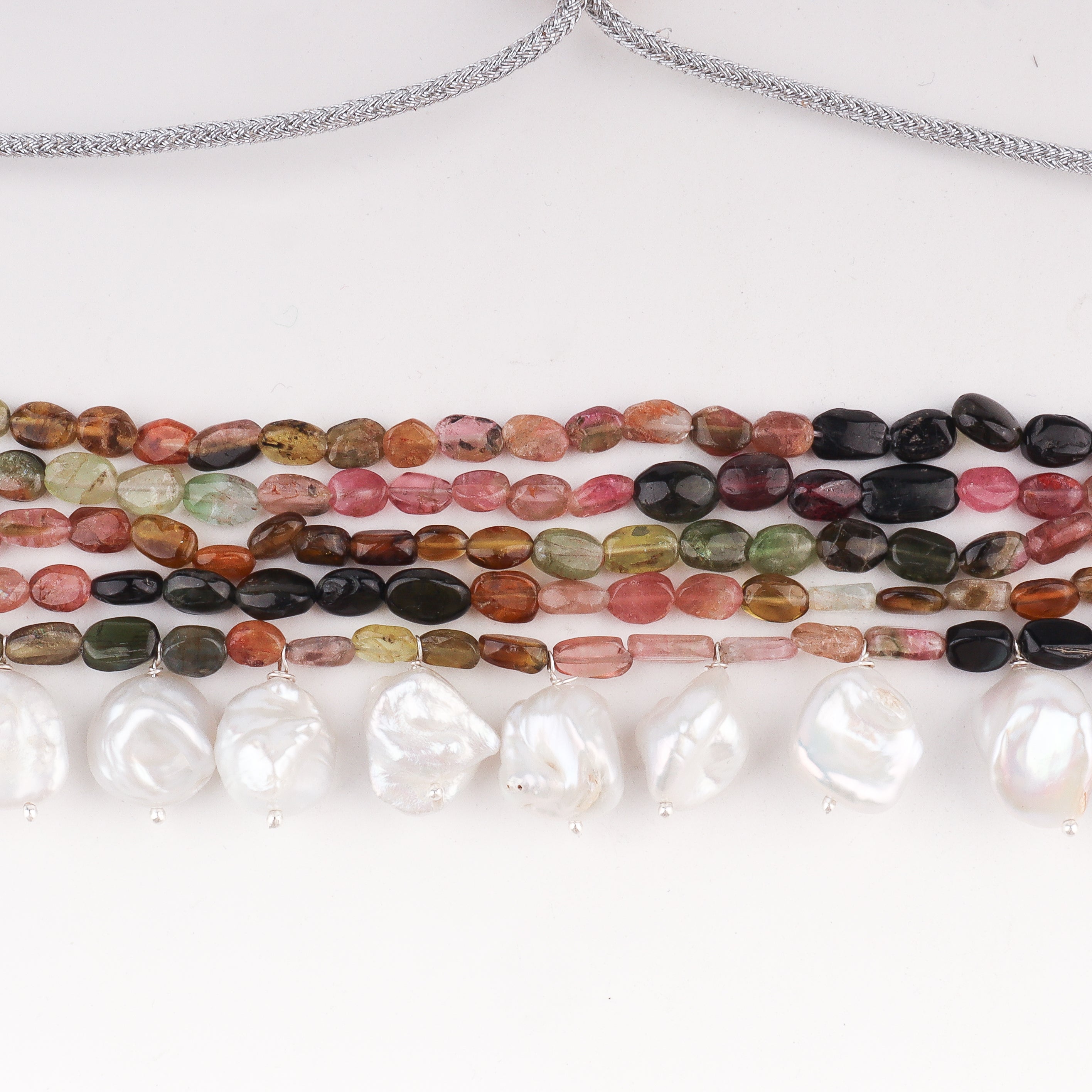 Luxe Choker - Tourmaline and Boroque Pearls