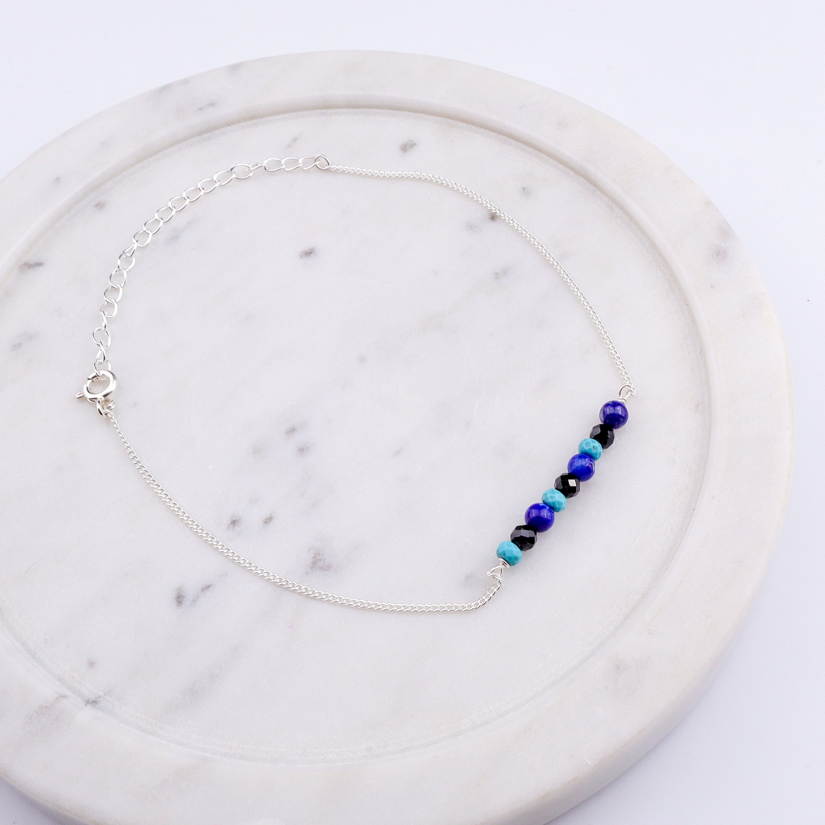 Silver Chain Evil Eye Anklet