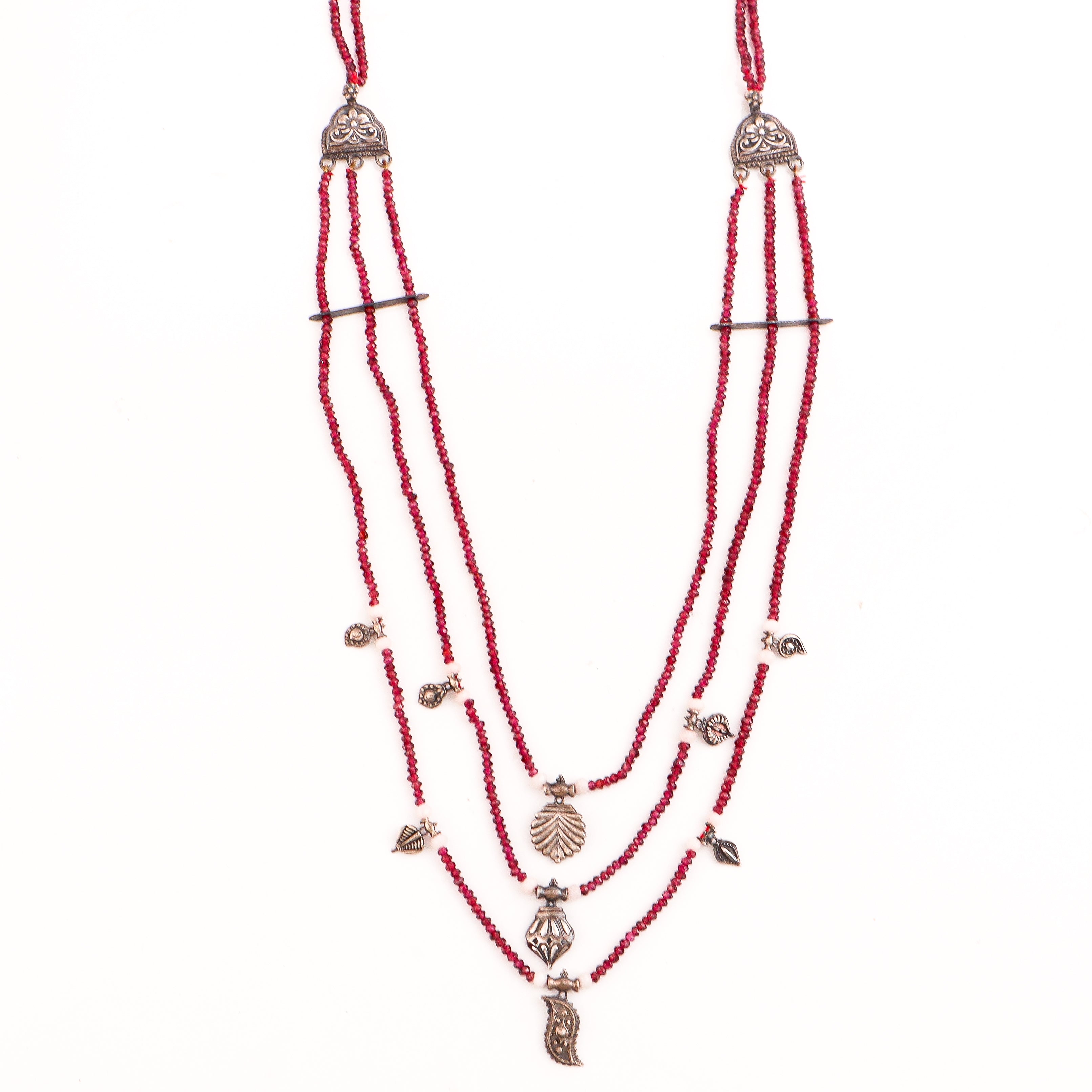 Detail shot highlighting moonstone accents and silver craftsmanship