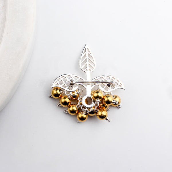 Swarna Rajat | The Leaf Filigree Brooch | Dual Tone (Made to Order)