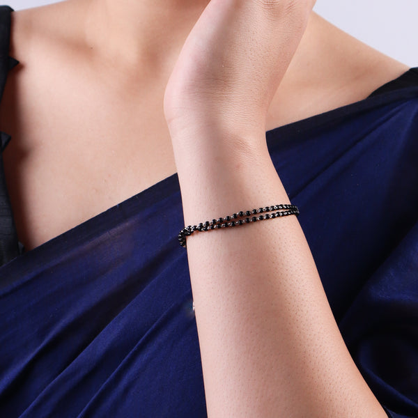 Black beaded mangalsutra bracelet