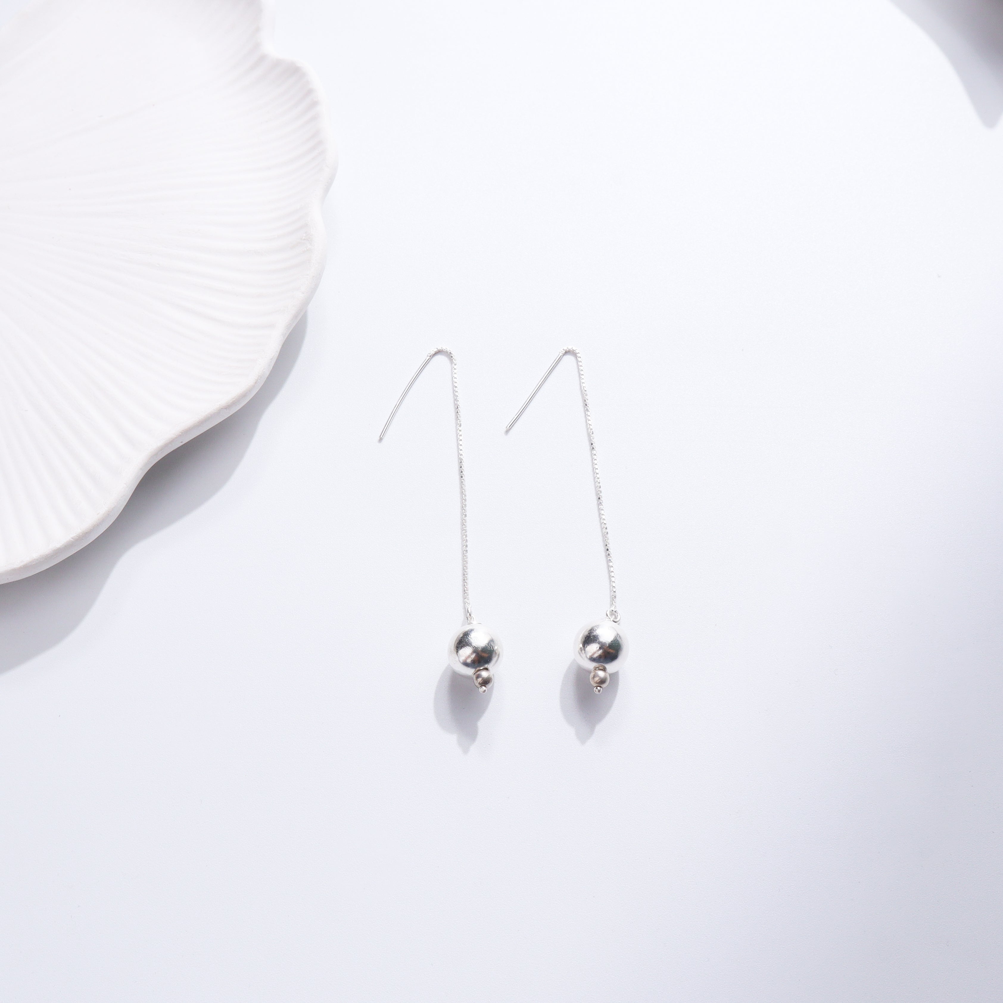 Silver drop earrings