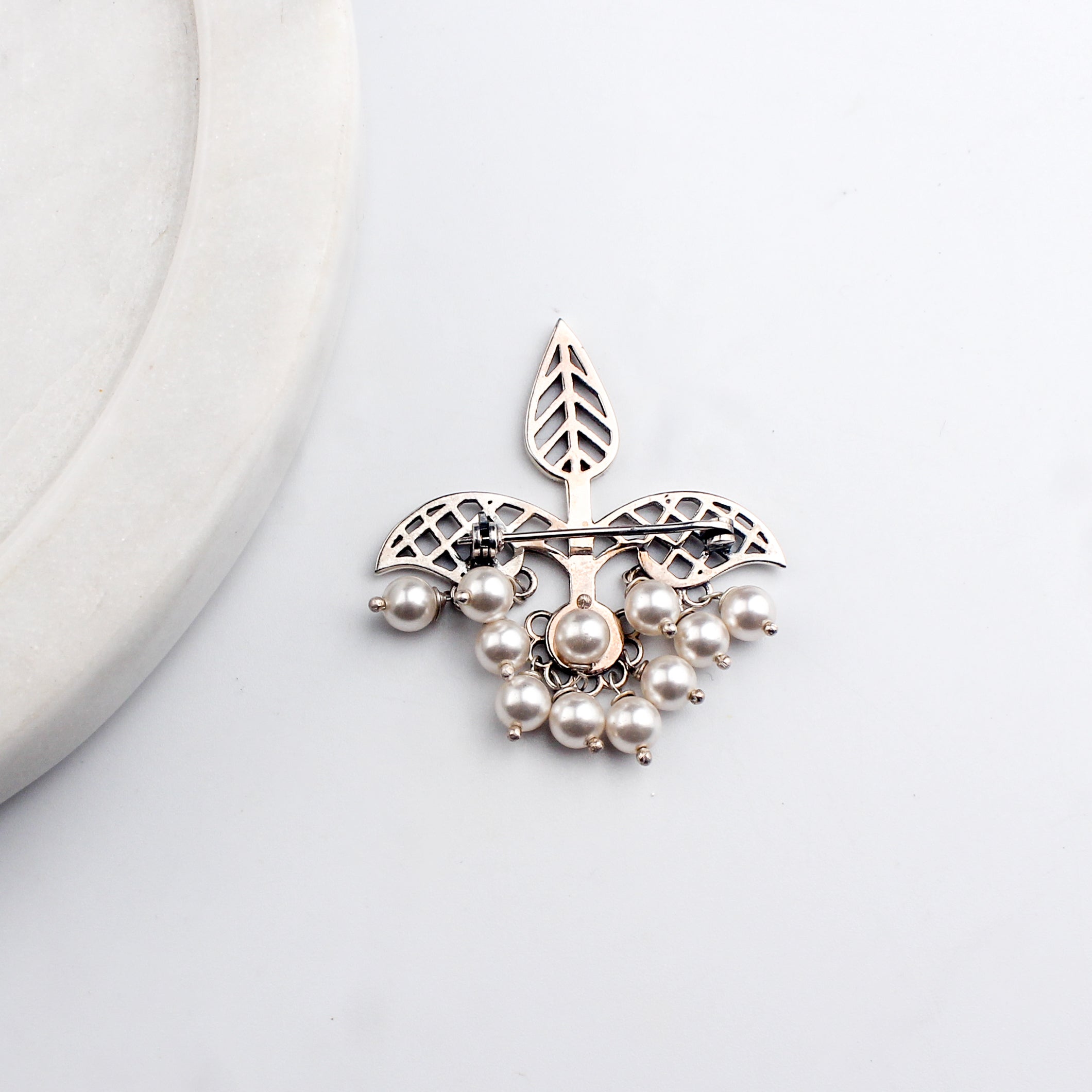 Leaf Filigree Brooch | 92.5 Silver | Oxidised Finish