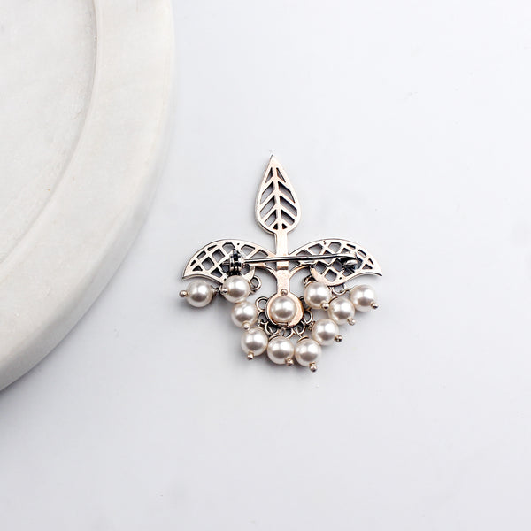Leaf Filigree Brooch | 92.5 Silver | Oxidised Finish