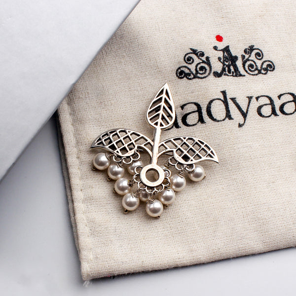 Leaf Filigree Brooch | 92.5 Silver | Oxidised Finish