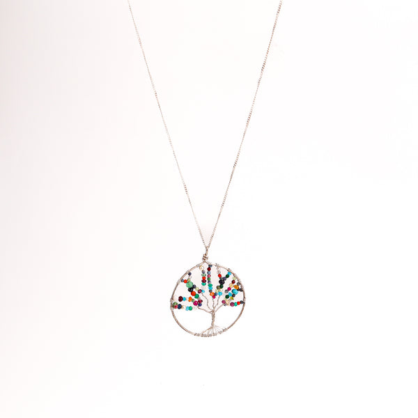 Detail shot highlighting semi precious stones and silver finish
