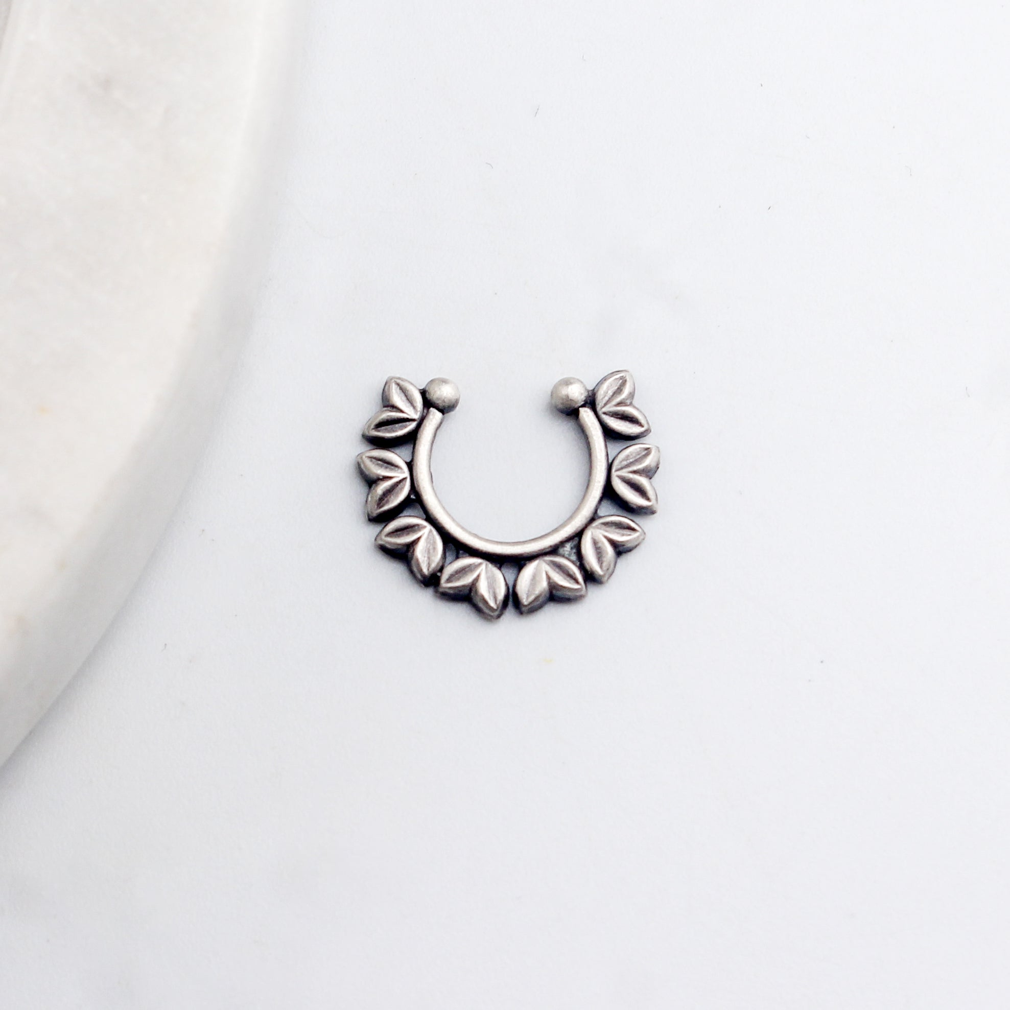 Leaves Septum Nose Ring | 92.5 Sterling Silver