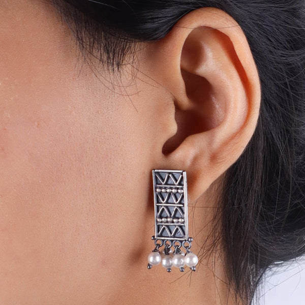 Silver nakshi set with pearls (small)