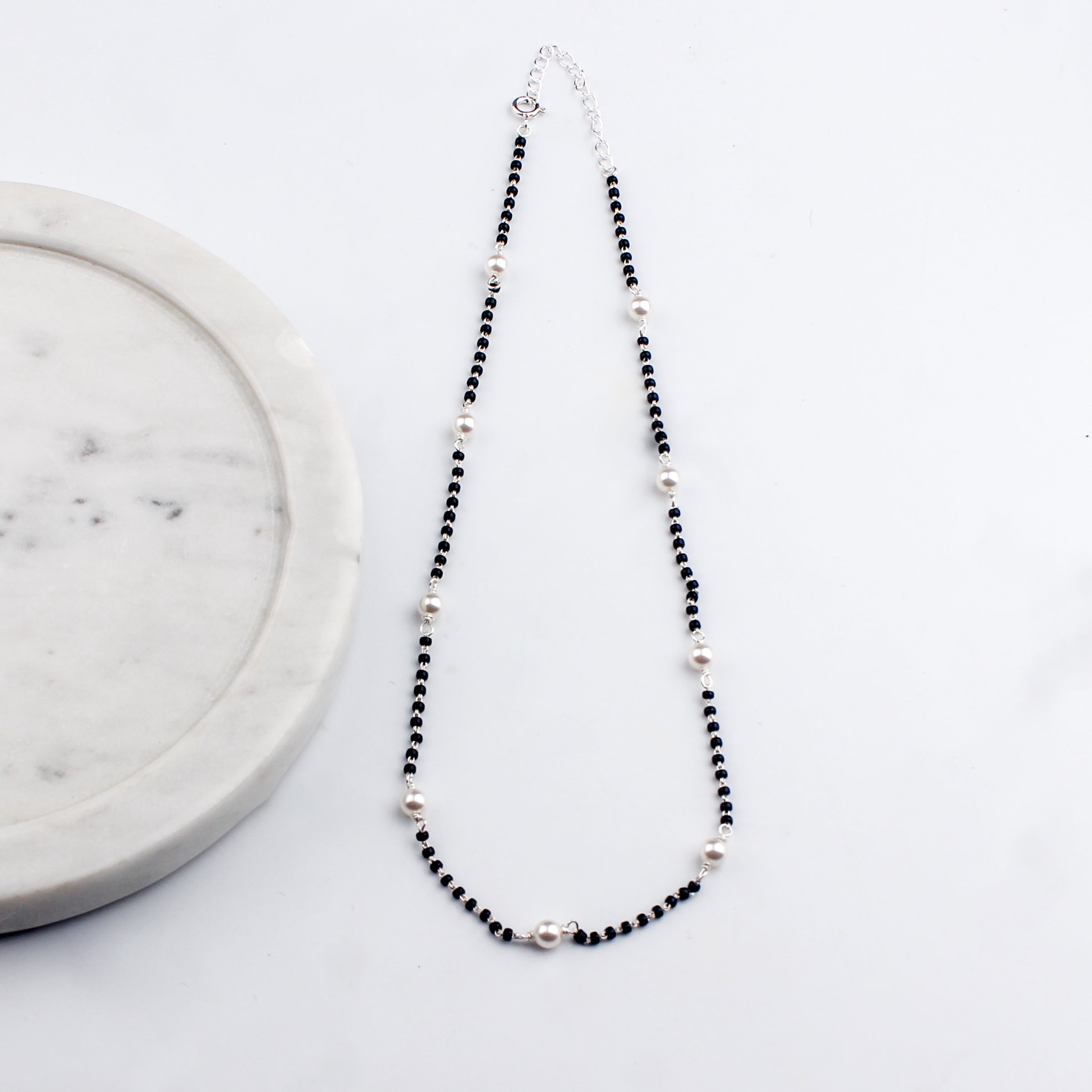 Silver Mangalsutra with pearls