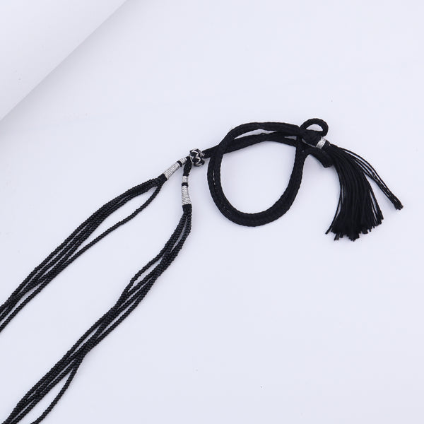 Black beaded Saraswati Mangalsutra with tassel