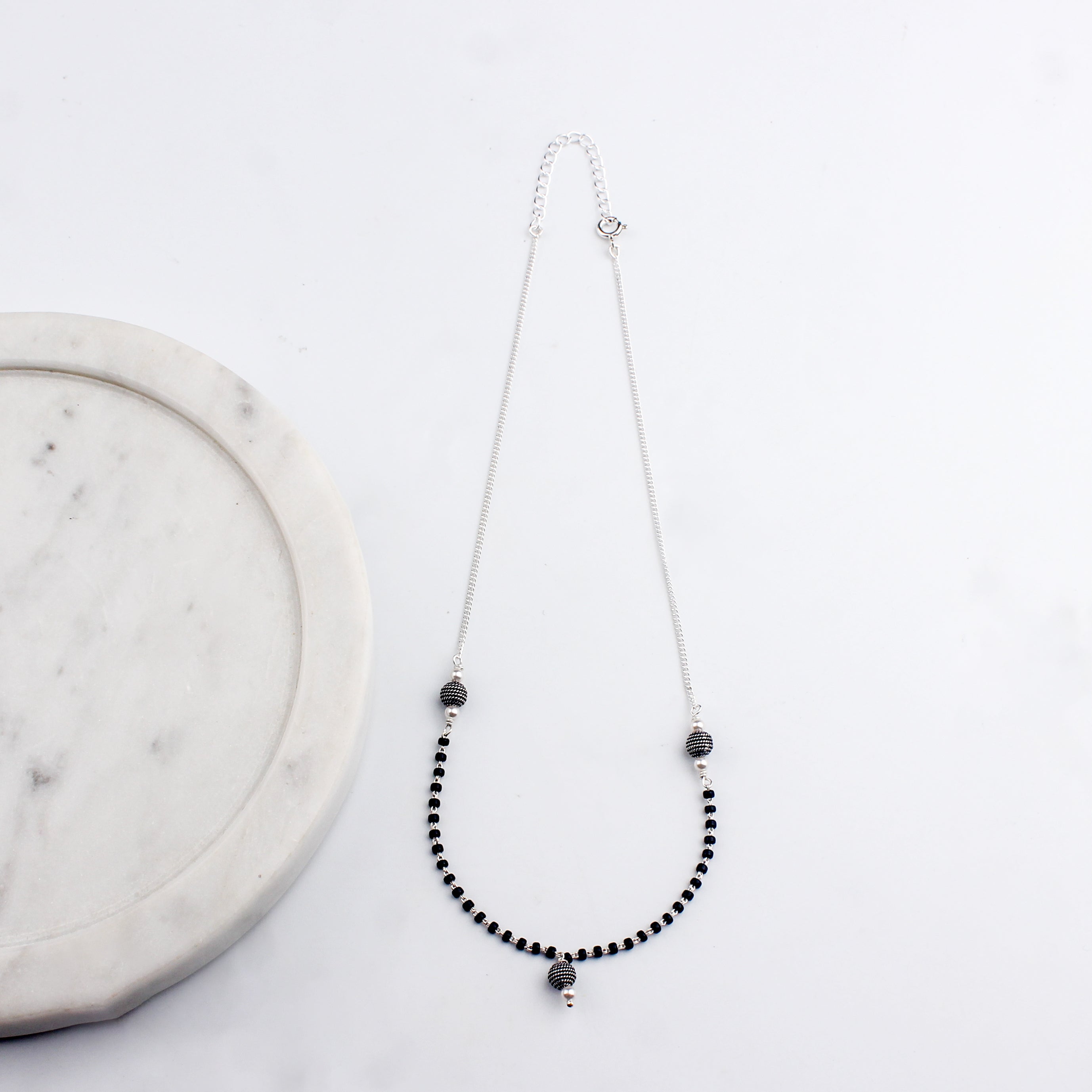 Handmade Silver Bead Mangalsutra
