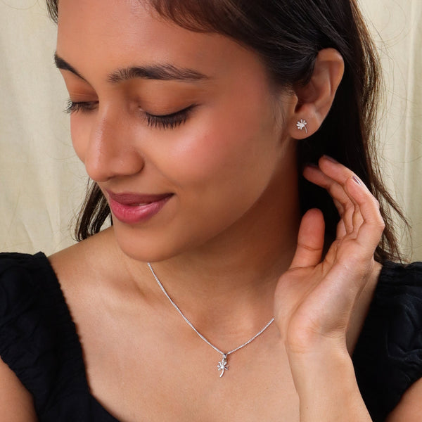 Blossom Set with Chain | CZ | 92.5 Silver