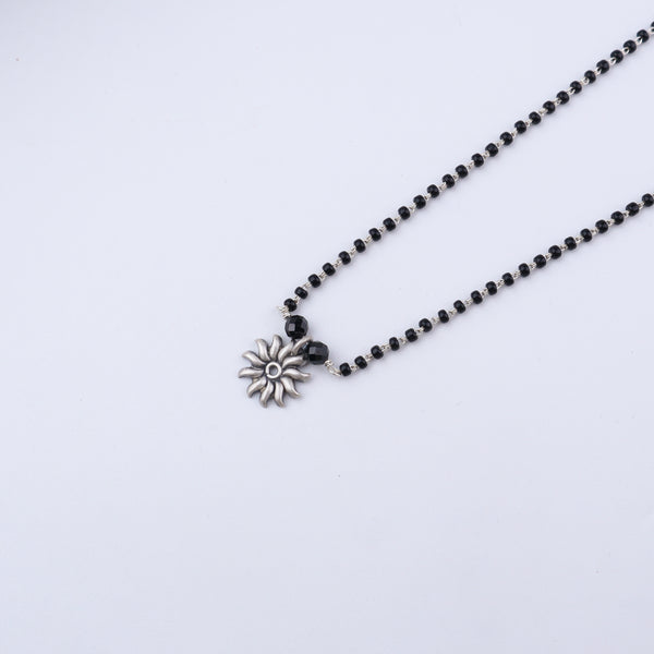 Minimal silver sun mangalsutra design
