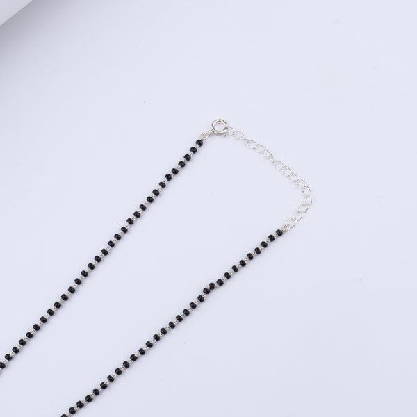 wear Silver Sun Charm Mangalsutra with saree