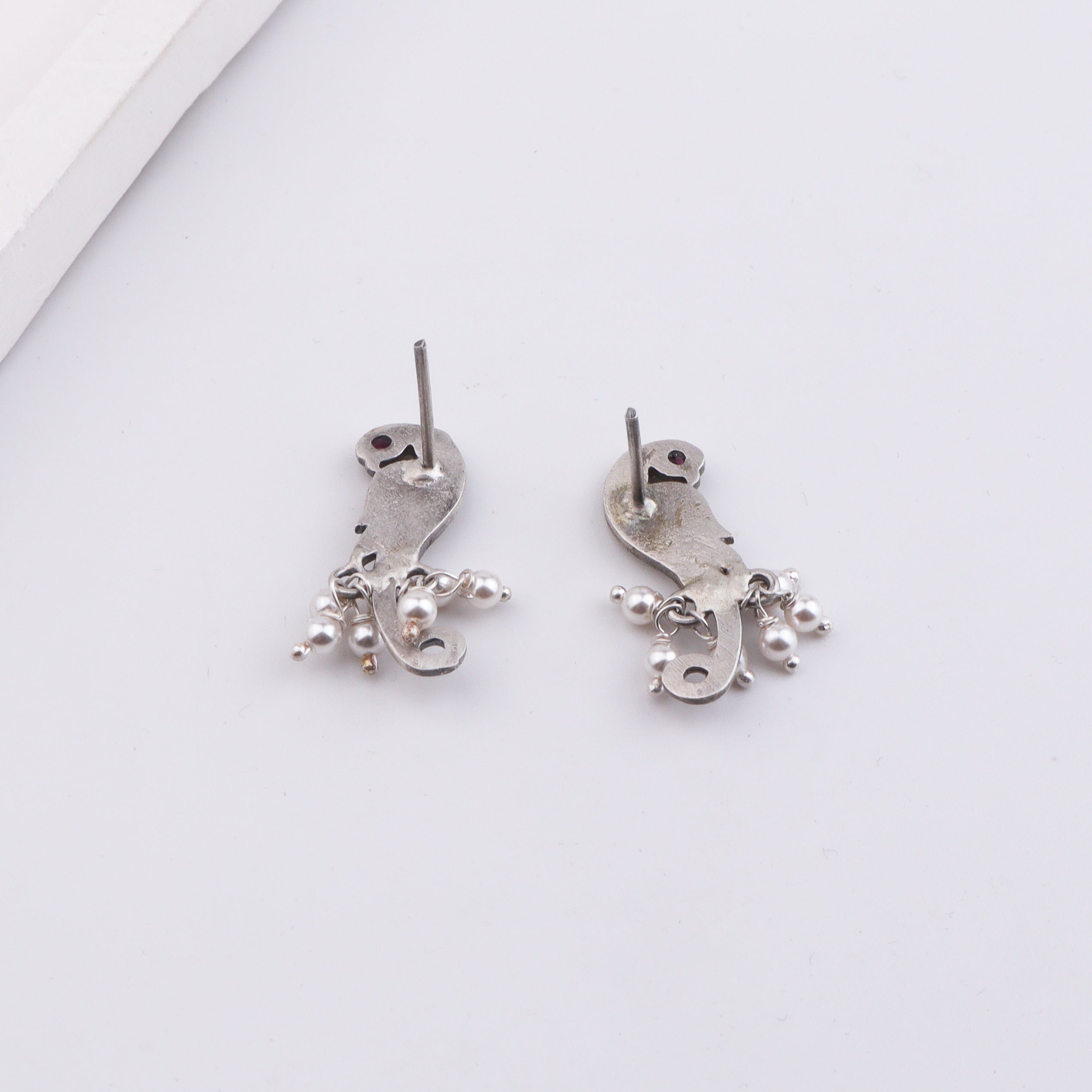 Parrot Earrings with Pearls