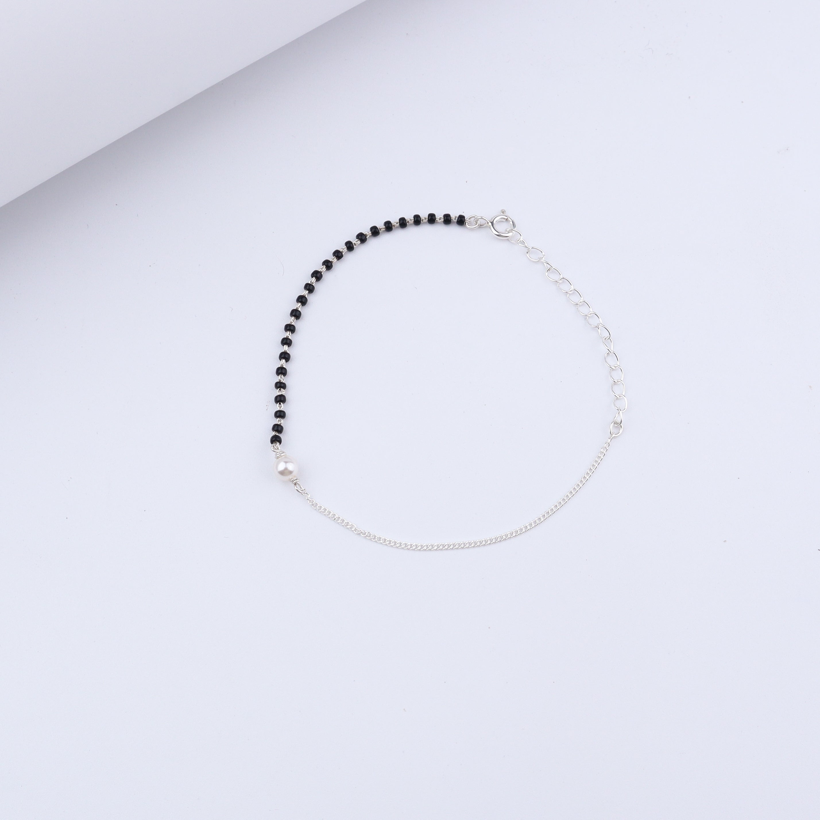 Silver Pearl Mangalsutra Bracelet