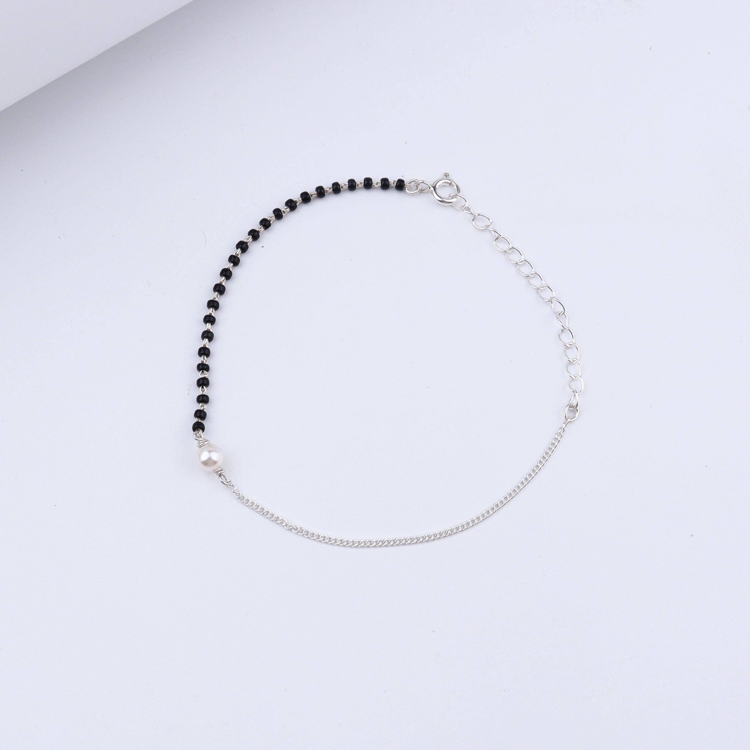 Silver Pearl Mangalsutra Bracelet