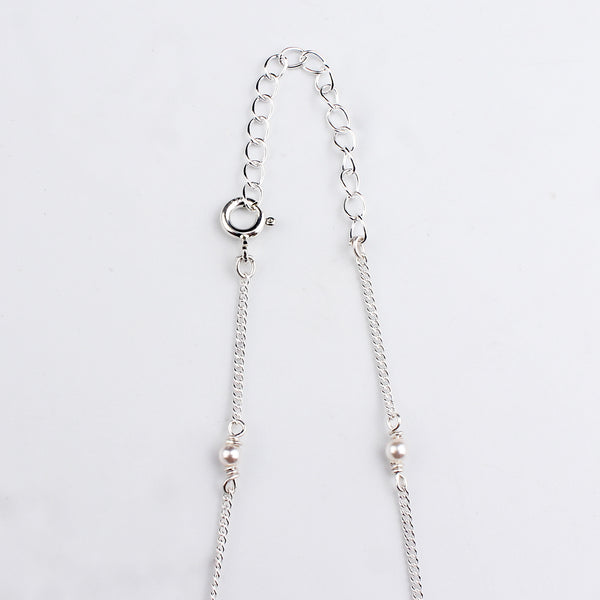 Silver Chain Mangalsutra with Pearls and Black Spinel