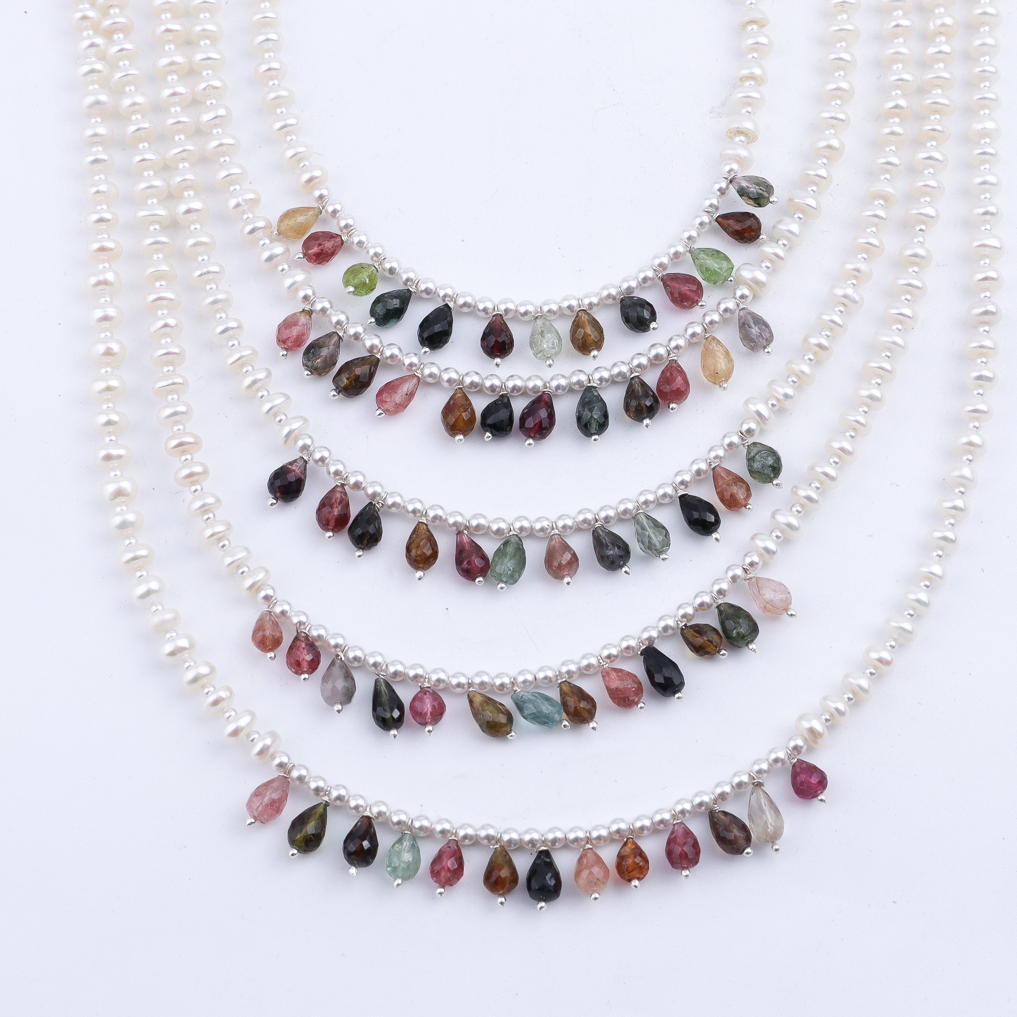 tourmaline pearl statement necklace