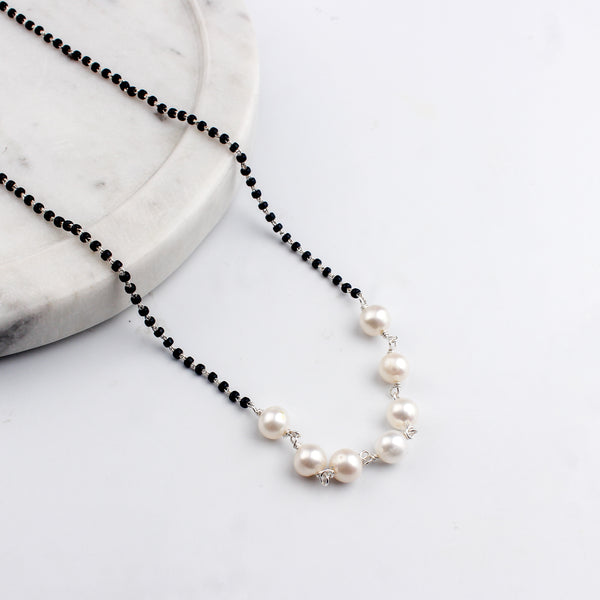 Handmade Silver Mangalsutra : Pearl Ganthan