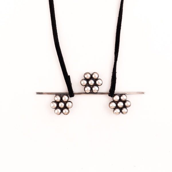 handmade kudi abstract silver necklace