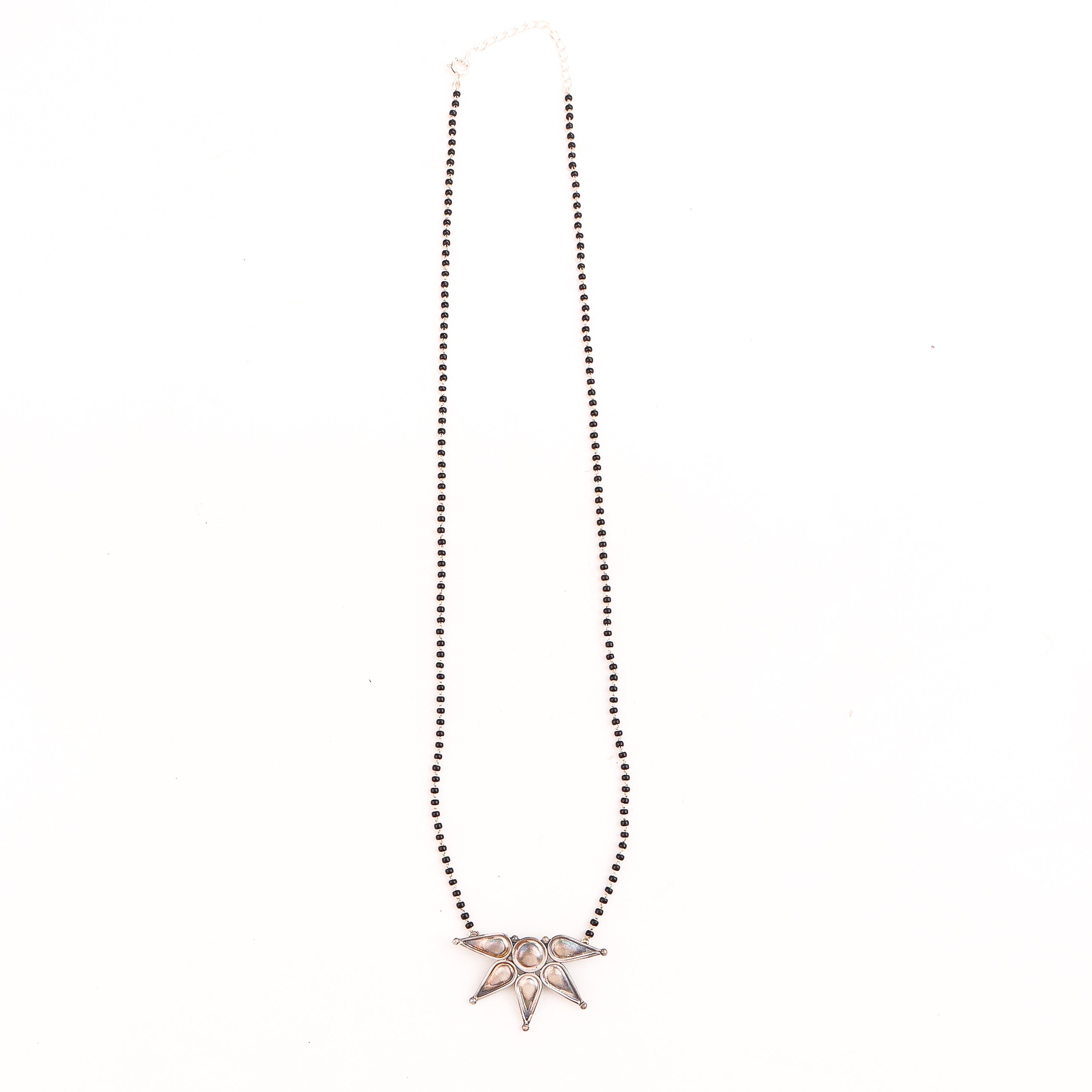 Silver Half Flower Mangalsutra