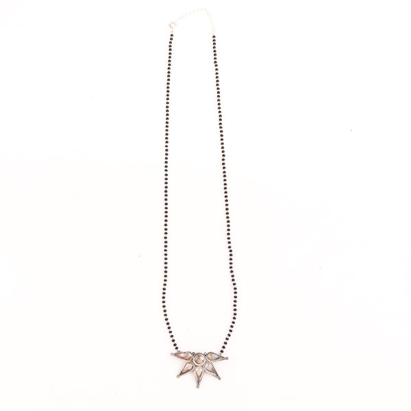 Silver Half Flower Mangalsutra