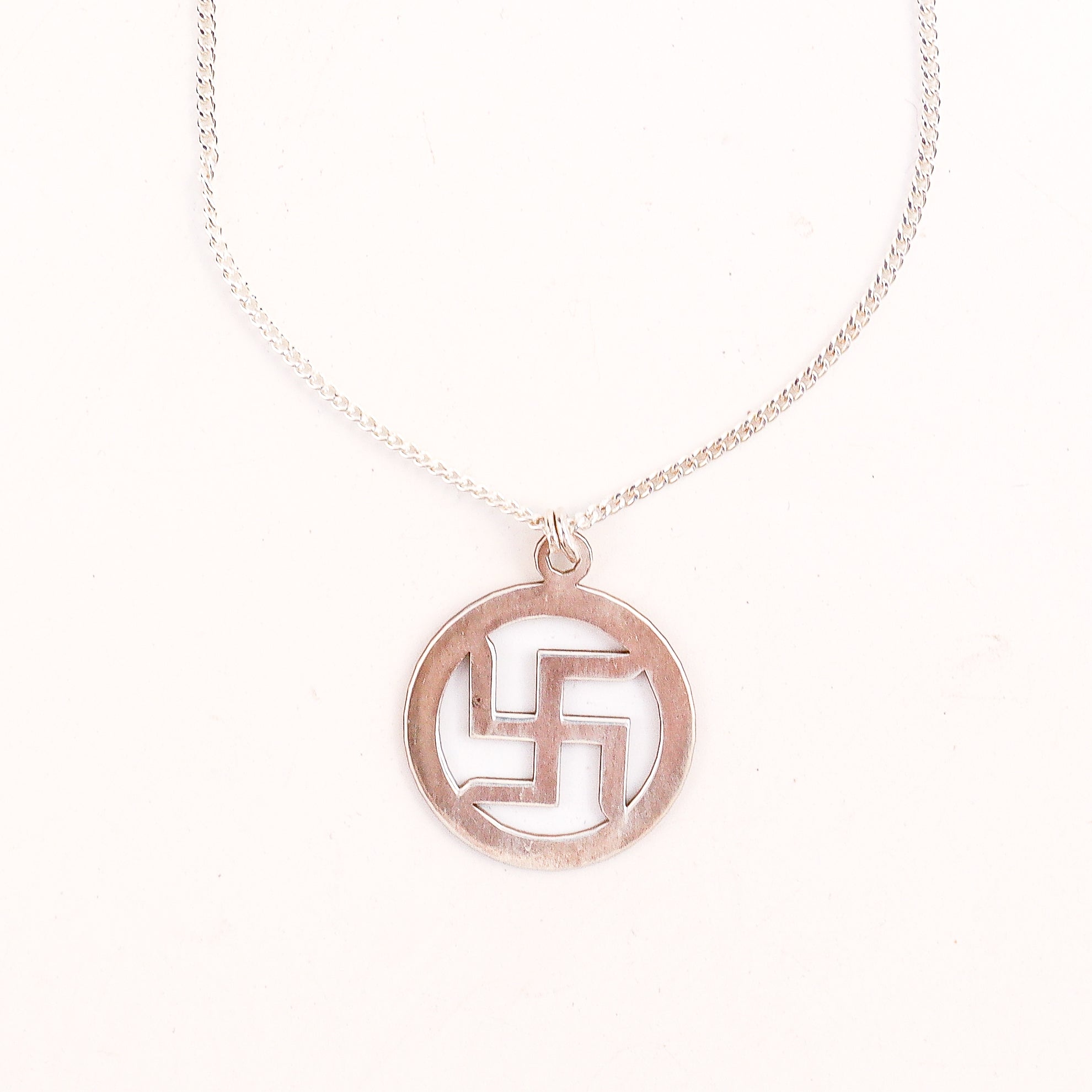 wear swastik pendant silver chain for men