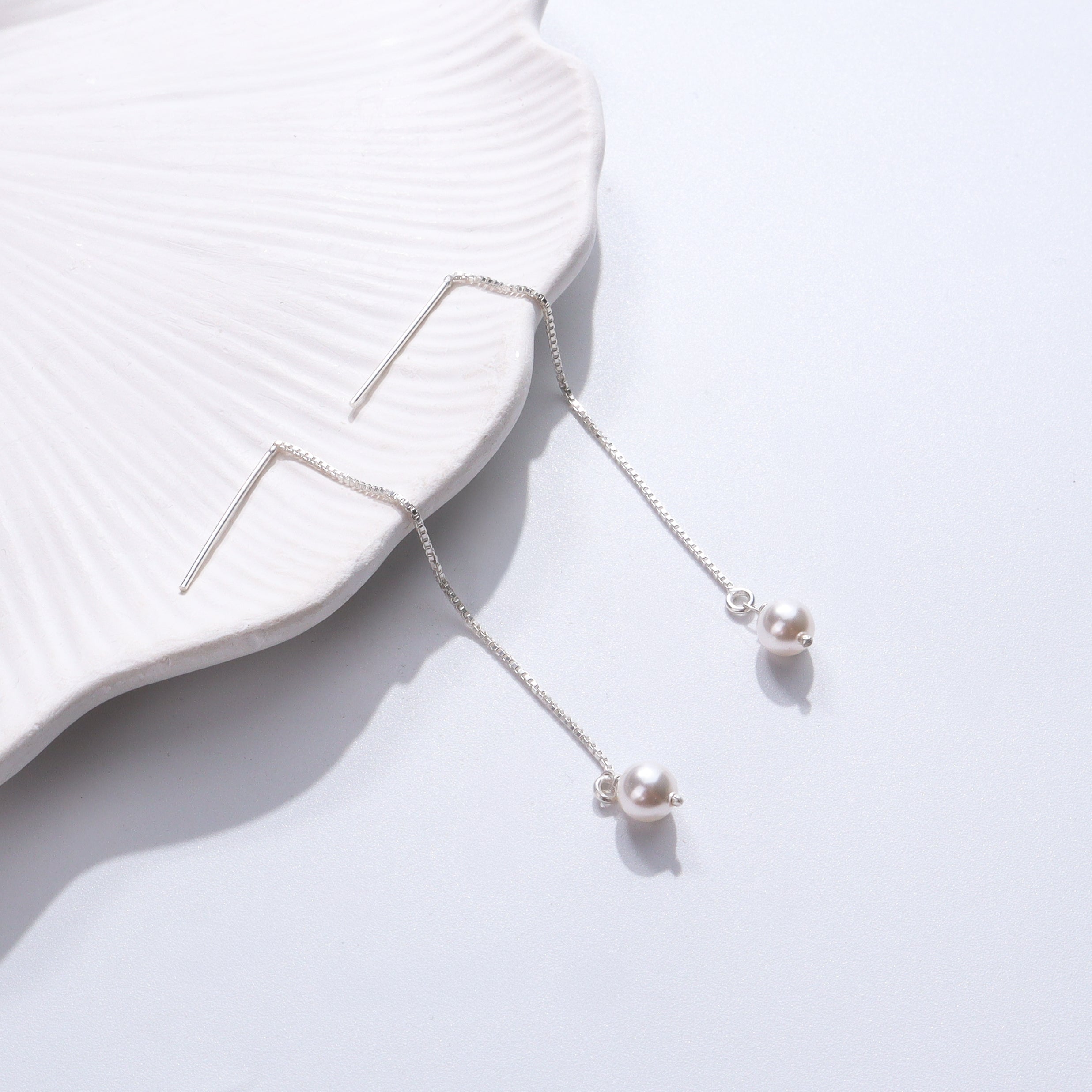 Sui Dhaaga Pearl Drop Earrings silver minimalist jewelry