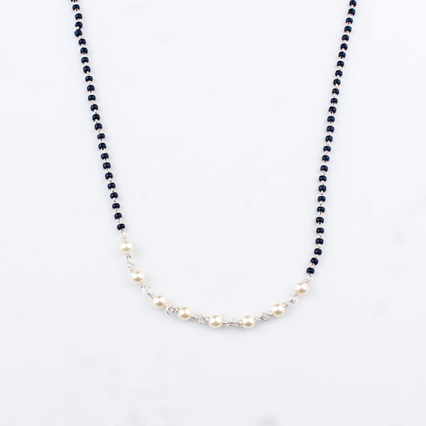 Handmade Delicate Silver Pearls Mangalsutra