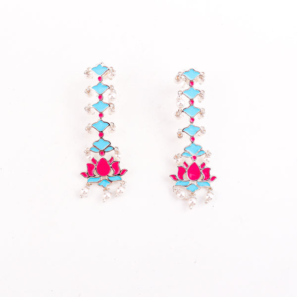 Lotus Drop Meena Earring