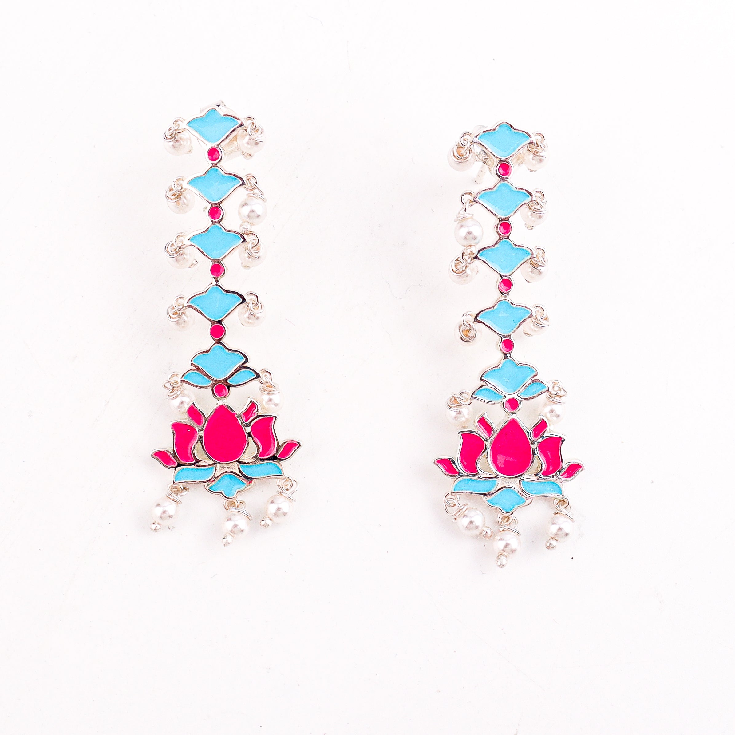 Lotus Drop Meena Earring