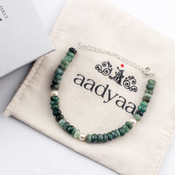 Emerald Bracelet with Pearls