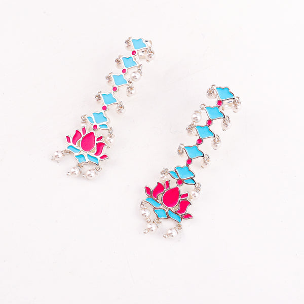 Lotus Drop Meena Earring