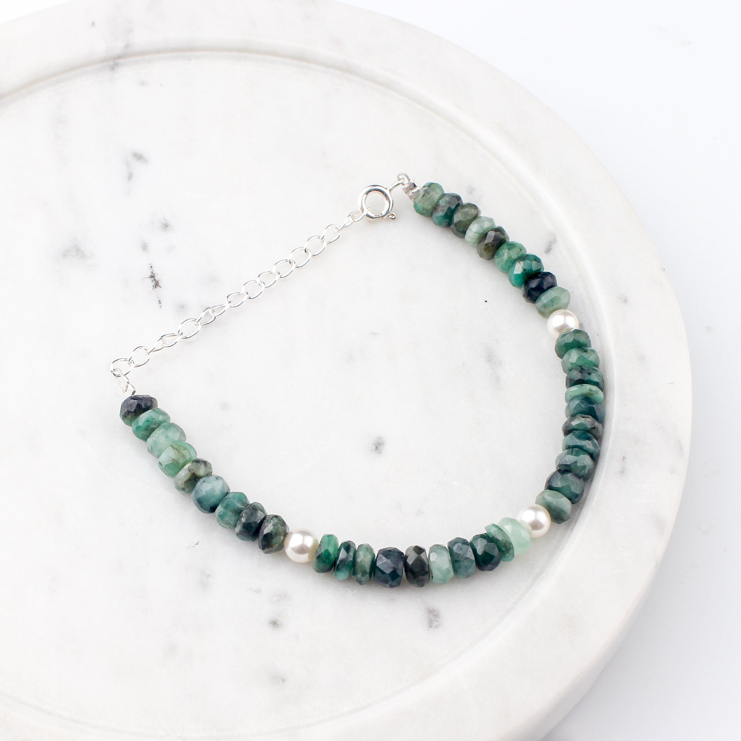 Emerald Bracelet with Pearls