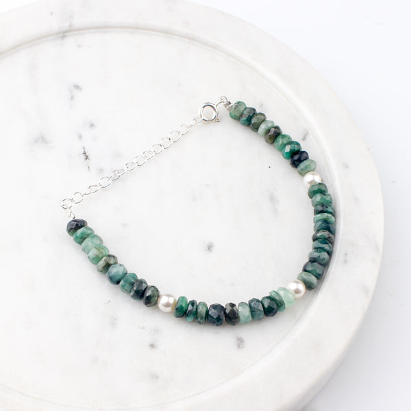 Emerald Bracelet with Pearls