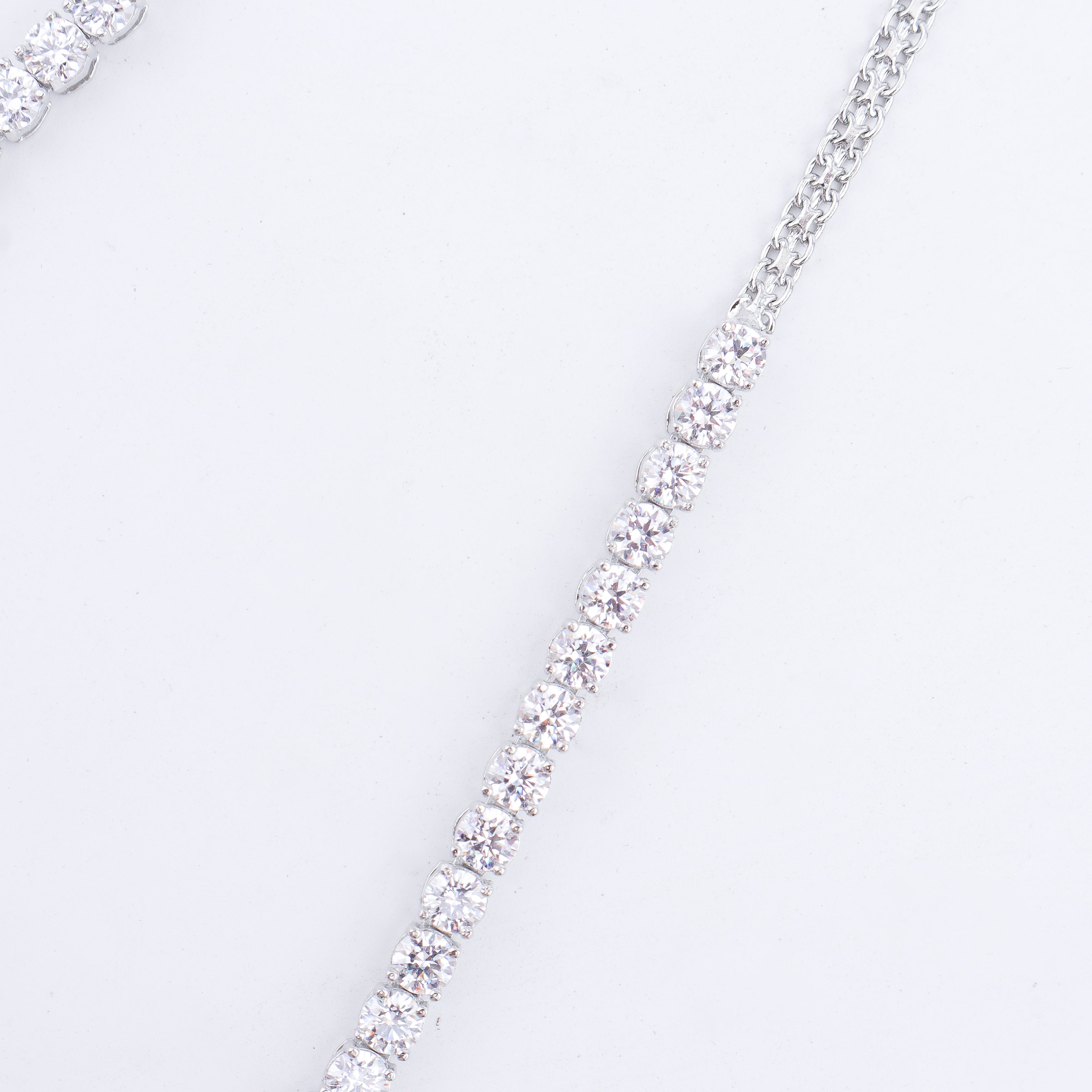 Silver CZ Necklace and Earring Set