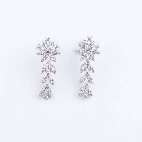 Silver CZ Necklace and Earring Set
