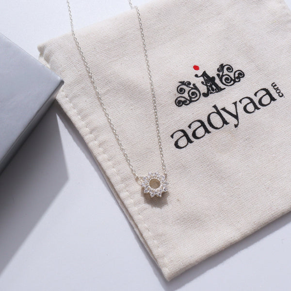 Silver Sunburst Necklace