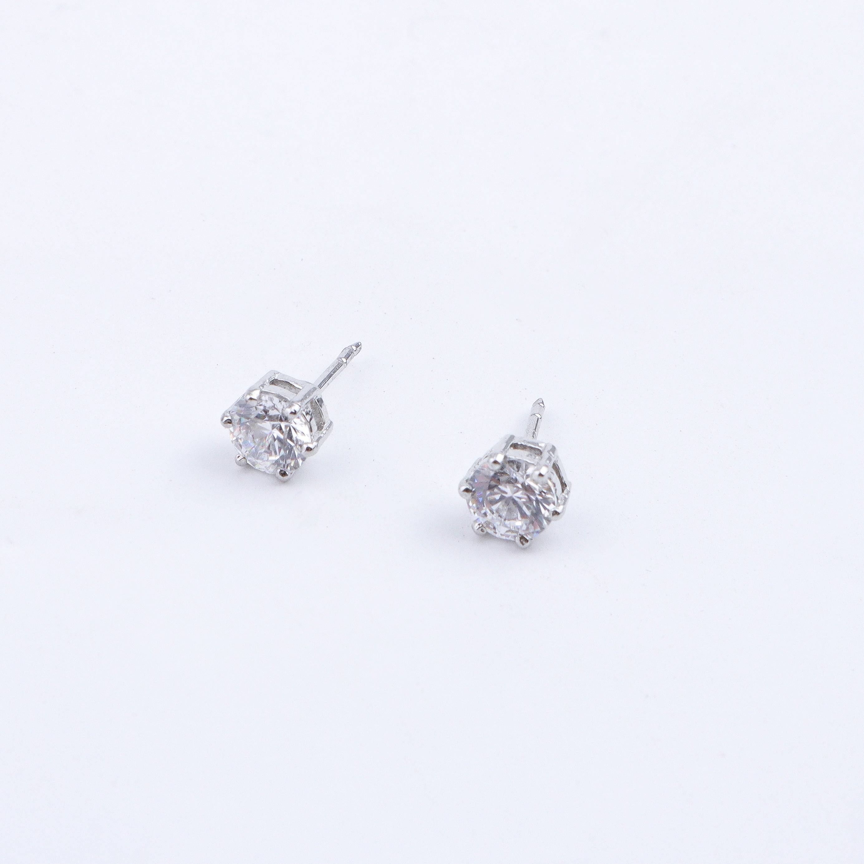 Silver CZ Pendant and Earring Set