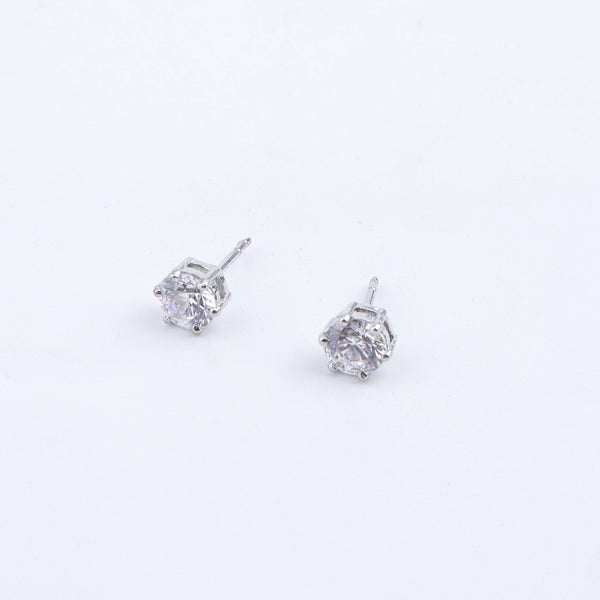 Silver CZ pendant and earrings set with chain and clasp