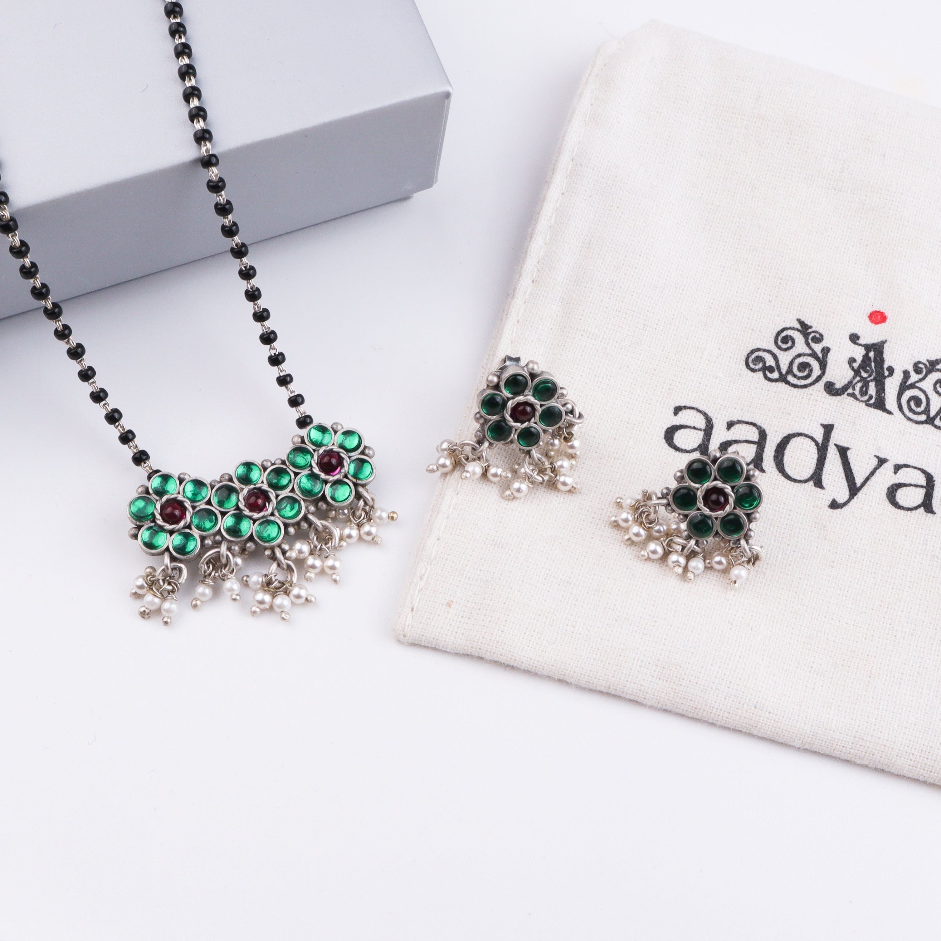 Bageecha Green kudi mangalsutra set